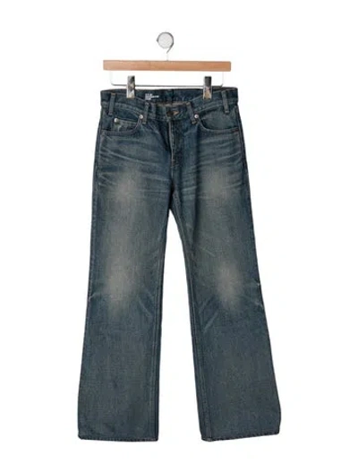 Pre-owned Celine Mid-rise Flared Jeans In Blue