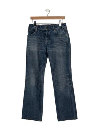 Pre-owned Celine Mid-rise Flared Jeans In Blue