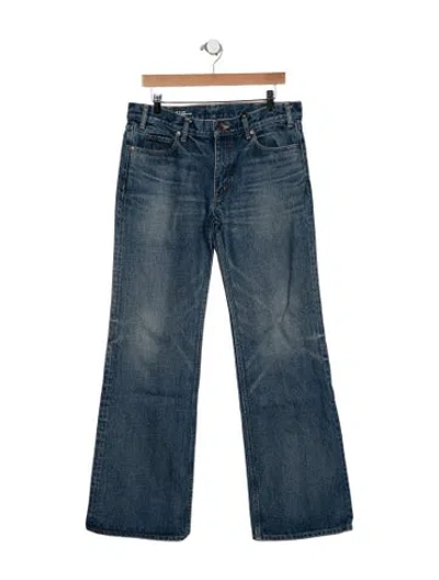 Pre-owned Celine Mid-rise Flared Jeans In Blue