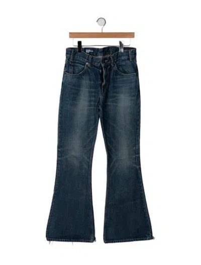 Pre-owned Celine Mid-rise Flared Jeans In Blue