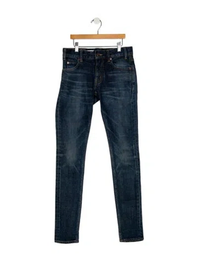 Pre-owned Celine Mid-rise Skinny Leg Jeans In Blue