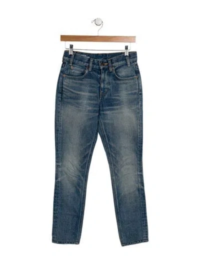 Pre-owned Celine Mid-rise Skinny Leg Jeans In Blue