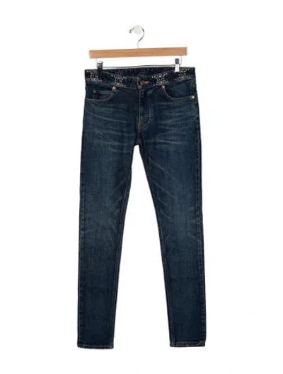 Pre-owned Celine Mid-rise Skinny Leg Jeans In Blue