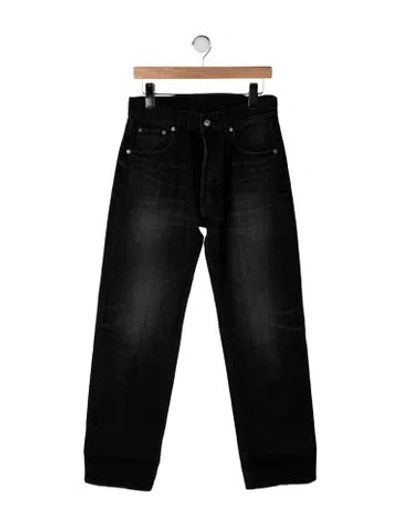 Pre-owned Celine Mid-rise Straight Leg Jeans In Black
