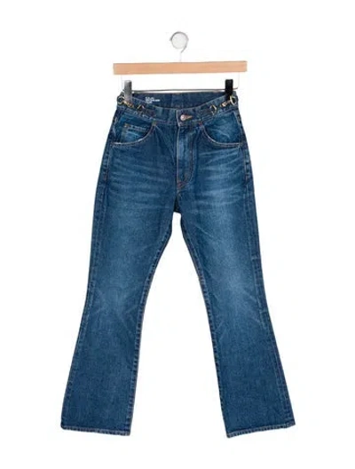 Pre-owned Celine Mid-rise Straight Leg Jeans In Blue