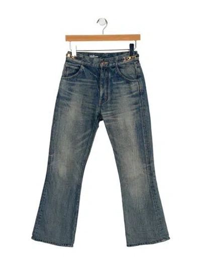 Pre-owned Celine Mid-rise Straight Leg Jeans In Blue