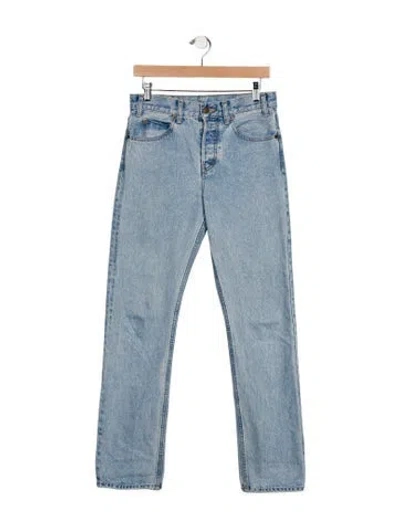 Pre-owned Celine Mid-rise Straight Leg Jeans In Blue