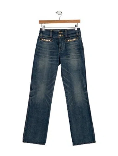 Pre-owned Celine Mid-rise Straight Leg Jeans In Blue