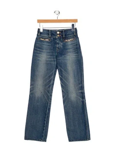 Pre-owned Celine Mid-rise Straight Leg Jeans In Blue
