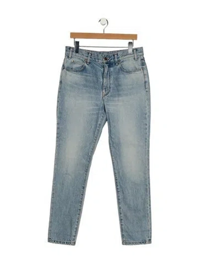 Pre-owned Celine Mid-rise Straight Leg Jeans In Blue