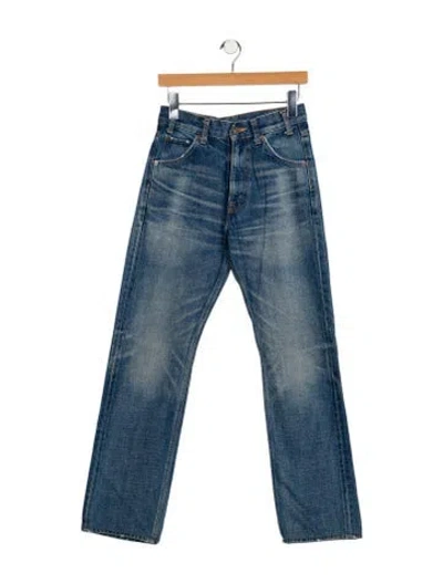 Pre-owned Celine Mid-rise Straight Leg Jeans In Blue