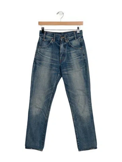 Pre-owned Celine Mid-rise Straight Leg Jeans In Blue