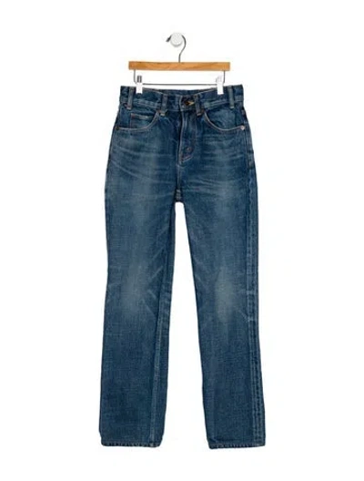 Pre-owned Celine Mid-rise Straight Leg Jeans In Blue