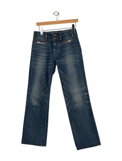 Pre-owned Celine Mid-rise Straight Leg Jeans In Blue