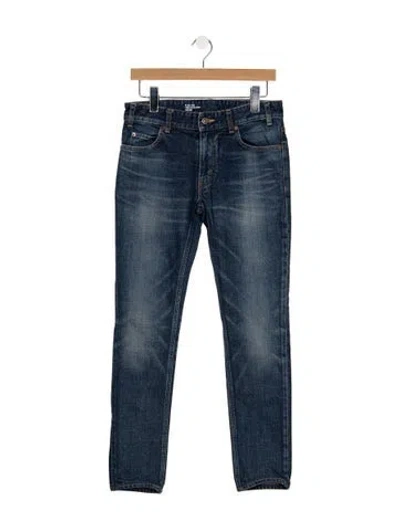 Pre-owned Celine Mid-rise Straight Leg Jeans In Blue