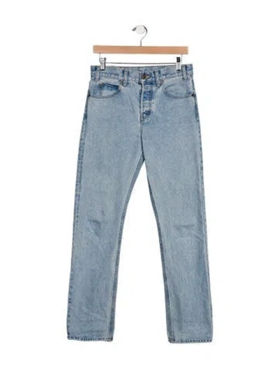 Pre-owned Celine Mid-rise Straight Leg Jeans In Blue