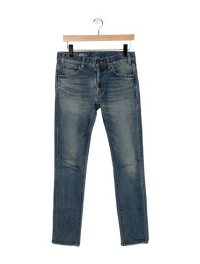 Pre-owned Celine Mid-rise Straight Leg Jeans In Blue