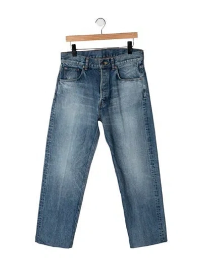Pre-owned Celine Mid-rise Straight Leg Jeans In Blue
