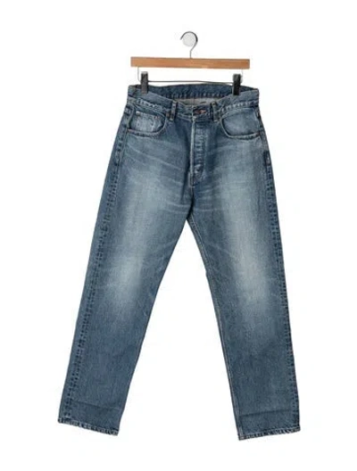 Pre-owned Celine Mid-rise Straight Leg Jeans In Blue