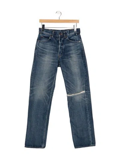 Pre-owned Celine Mid-rise Straight Leg Jeans In Blue