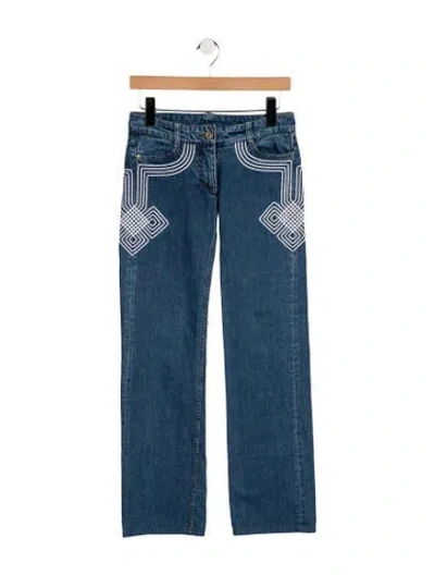 Pre-owned Celine Mid-rise Straight Leg Jeans In Blue