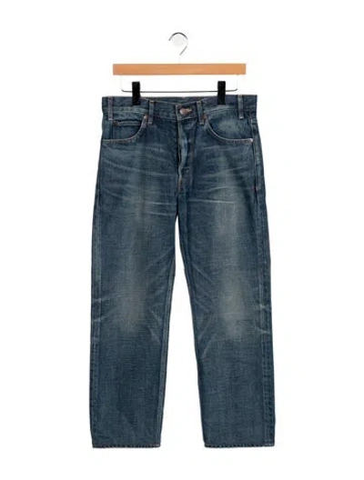 Pre-owned Celine Mid-rise Straight Leg Jeans In Blue
