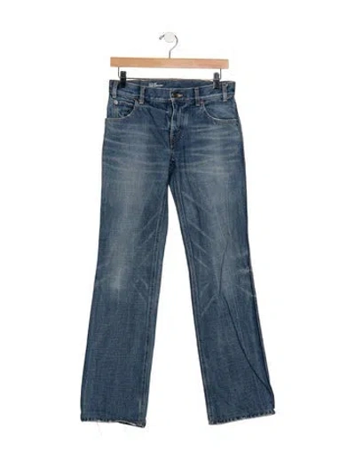 Pre-owned Celine Mid-rise Straight Leg Jeans In Blue