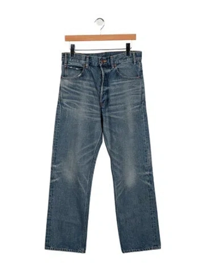 Pre-owned Celine Mid-rise Straight Leg Jeans In Blue