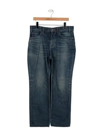 Pre-owned Celine Mid-rise Straight Leg Jeans In Blue