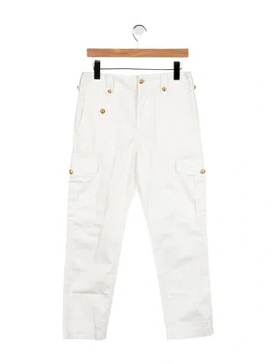 Pre-owned Celine Mid-rise Straight Leg Jeans In White