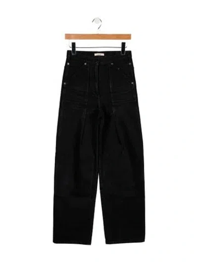 Pre-owned Celine Mid-rise Wide Leg Jeans In Black