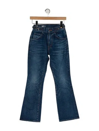 Pre-owned Celine Mid-rise Wide Leg Jeans In Blue