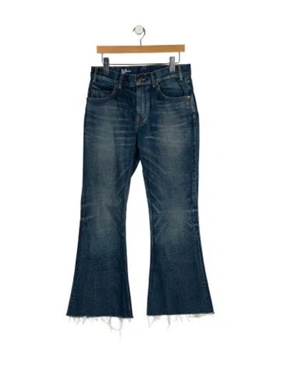 Pre-owned Celine Mid-rise Wide Leg Jeans In Blue