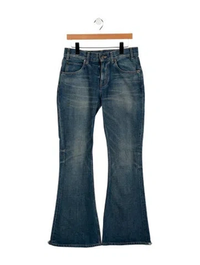 Pre-owned Celine Mid-rise Wide Leg Jeans In Blue