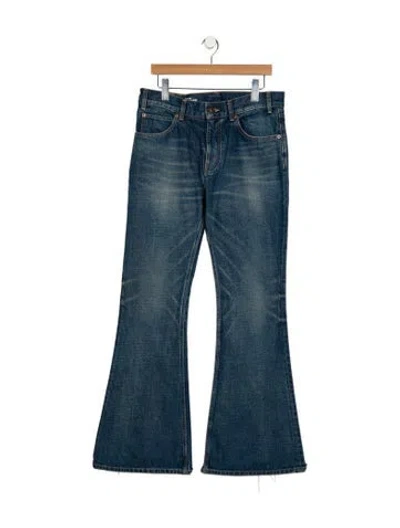 Pre-owned Celine Mid-rise Wide Leg Jeans In Blue
