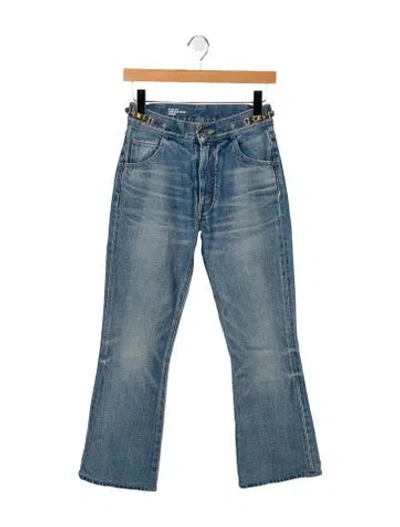 Pre-owned Celine Mid-rise Wide Leg Jeans In Blue