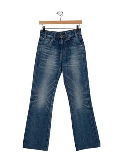 Pre-owned Celine Mid-rise Wide Leg Jeans In Blue