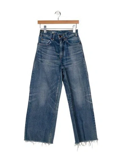Pre-owned Celine Mid-rise Wide Leg Jeans In Blue