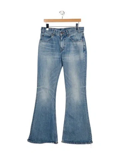 Pre-owned Celine Mid-rise Wide Leg Jeans In Blue