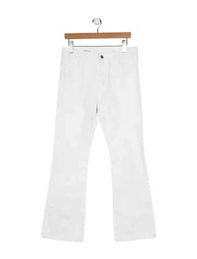 Pre-owned Celine Mid-rise Wide Leg Jeans In White
