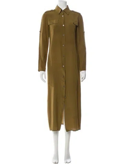 Pre-owned Celine Military Long Dress In Green