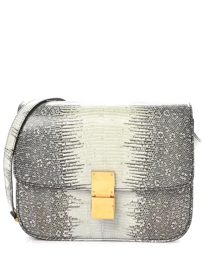 Celine Mineral Lizard Small Classic Box Flap Bag (authentic Pre-loved)