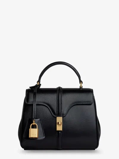 Celine Mini 16 Leather Crossbody Bag In Black