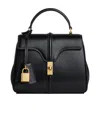 Celine Mini 16 Logo Detailed Shoulder Bag In Black