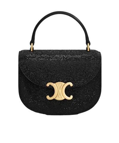 Celine Mini Besace Clamshell Crossbody Bag In Black
