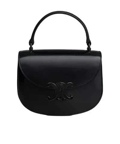 Celine Mini Besace Clea Cross-body Bag In Black/black