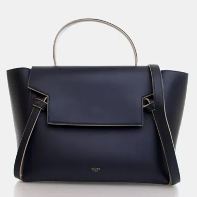 Pre-owned Celine Mini Calfskin Belt Bag In Blue