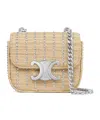Celine Mini Chain Claude In Raffia Effect Textile With Strass In Natural Color