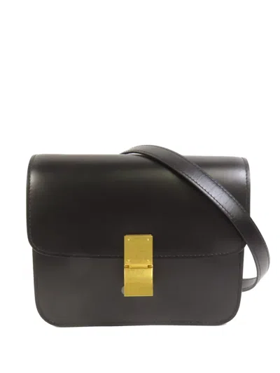 Pre-owned Celine Mini Classic Box Leather Shoulder Bag In Black