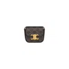 Celine Triomphe Canvas And Calfskin Mini Claude Bag In Brown